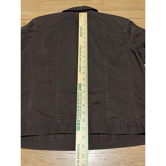 Lauren Jeans Company cropped jacket brown jean jacket size Large Classic Denim - Picture 13 of 14